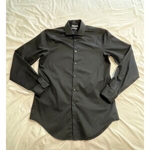 Calvin Klein Mens Infinite Non Iron Slim Fit Dress Shirt Black 15.5 34/35 M13